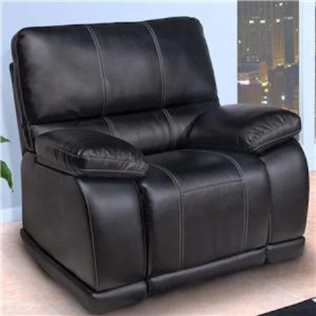Contemporary Power Motion Recliner with Pillow Arms